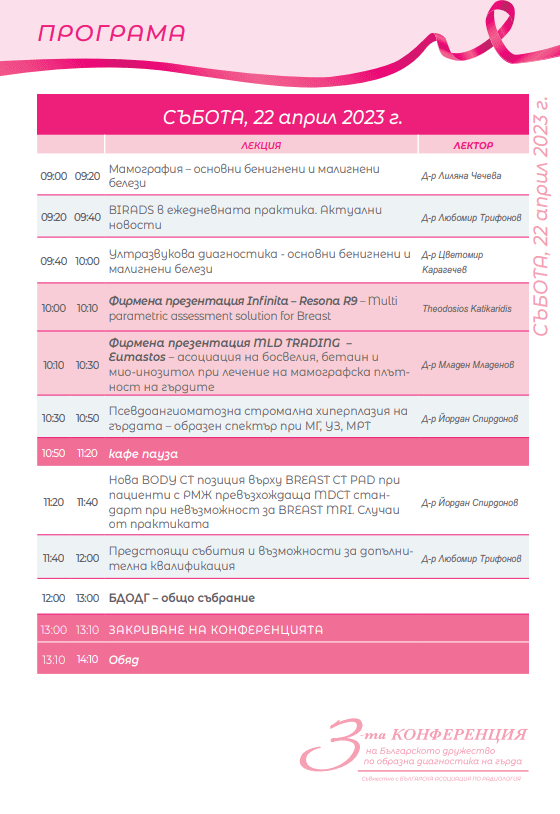 Трета Конференция на Българското дружество по образна диагностика на гърда